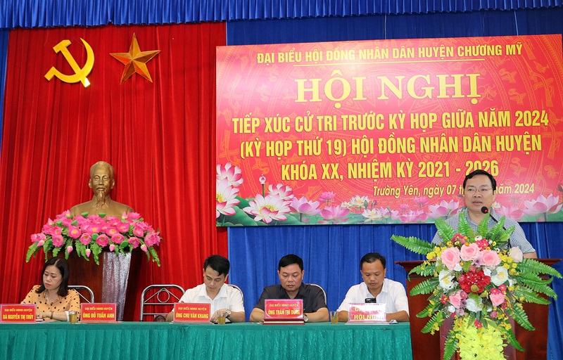 Tổ số 03 đại biểu HĐND huyện khóa XX tiếp xúc cử tri xã Trường Yên